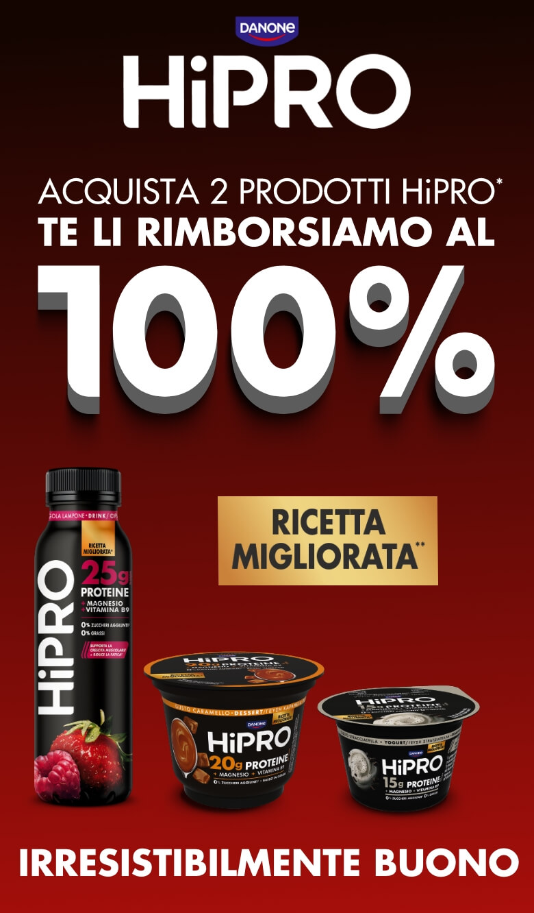 Cashback HiPRO - Acquista 2 prodotti HiPRO, ti rimborsiamo al 100%